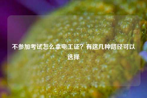 不参加考试怎么拿电工证？有这几种路径可以选择-图1