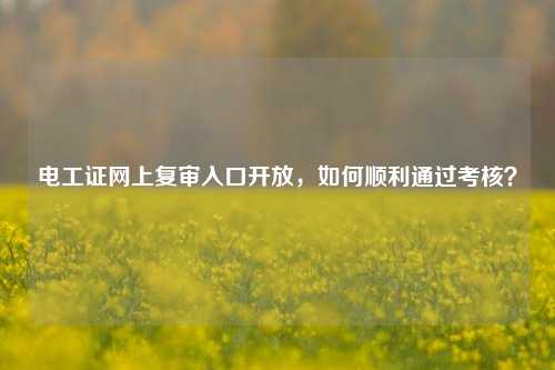 电工证网上复审入口开放，如何顺利通过考核？-图1